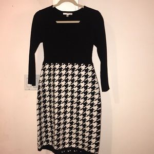 Herringbone Pattern Sweater Dress